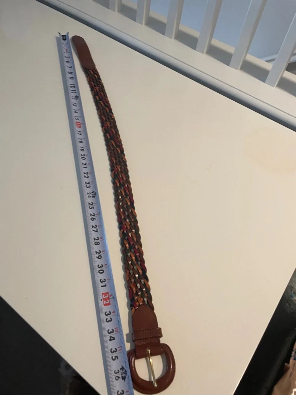 Milor Multicolor Braided Leather Belt Size 36